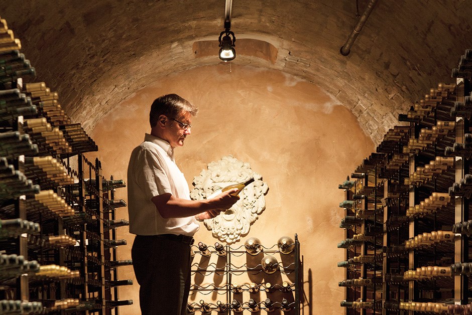 Len Pennachetti in his cave spring cellars