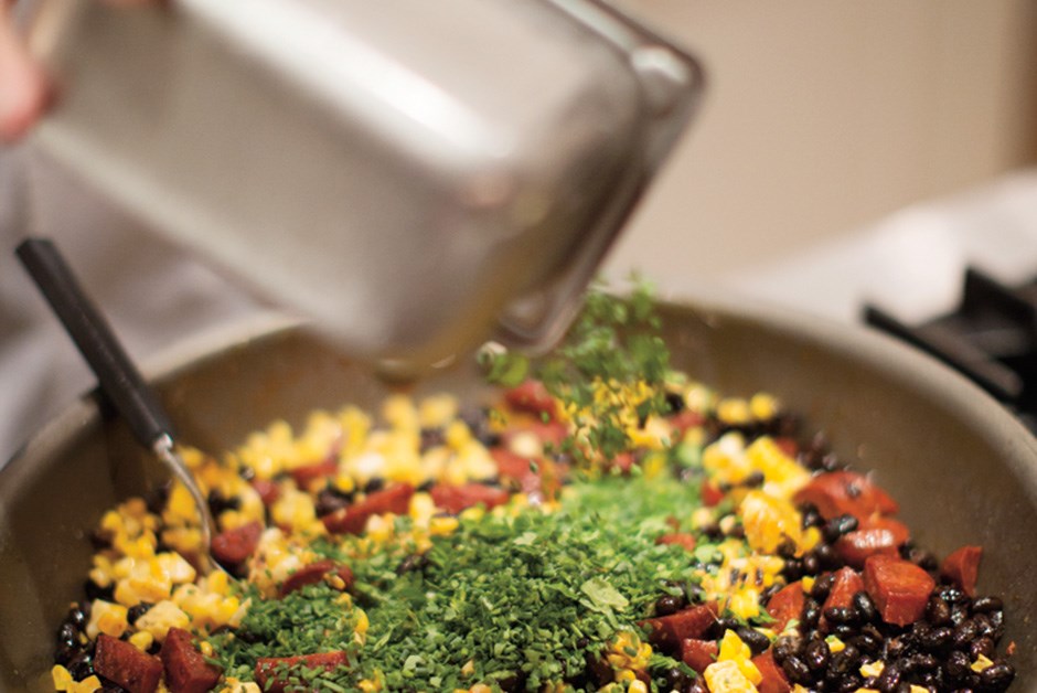 Chef Stephen Treadwell prepares the meal