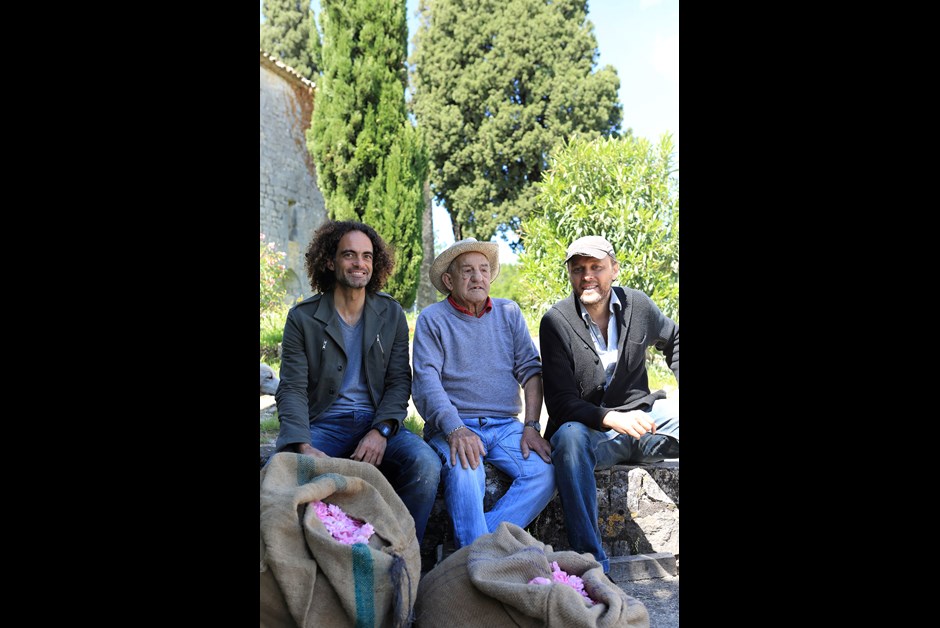 Fabrice and Eddie with a visitor from Fayence