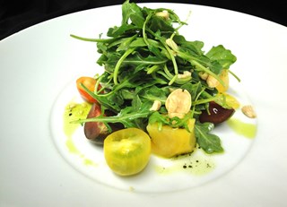 Heirloom Tomato Salad with Miso Jalapeno Dressing
