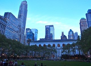 evening stroll in Bryant Park