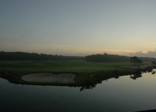 Morning view of the Mayakoba golf course