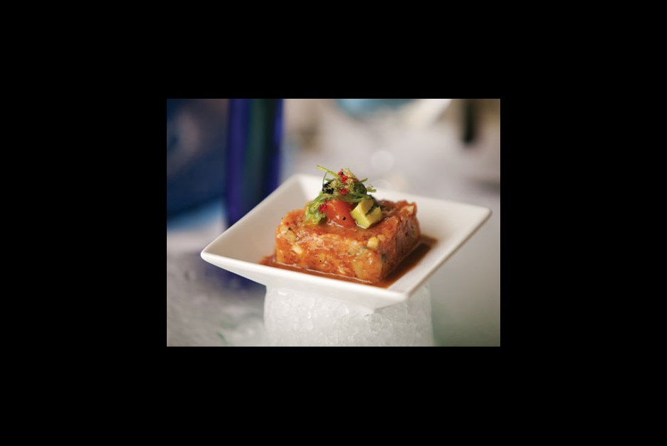 One of Chef Leeme's specialities, harissa-spiked tuna tartare.