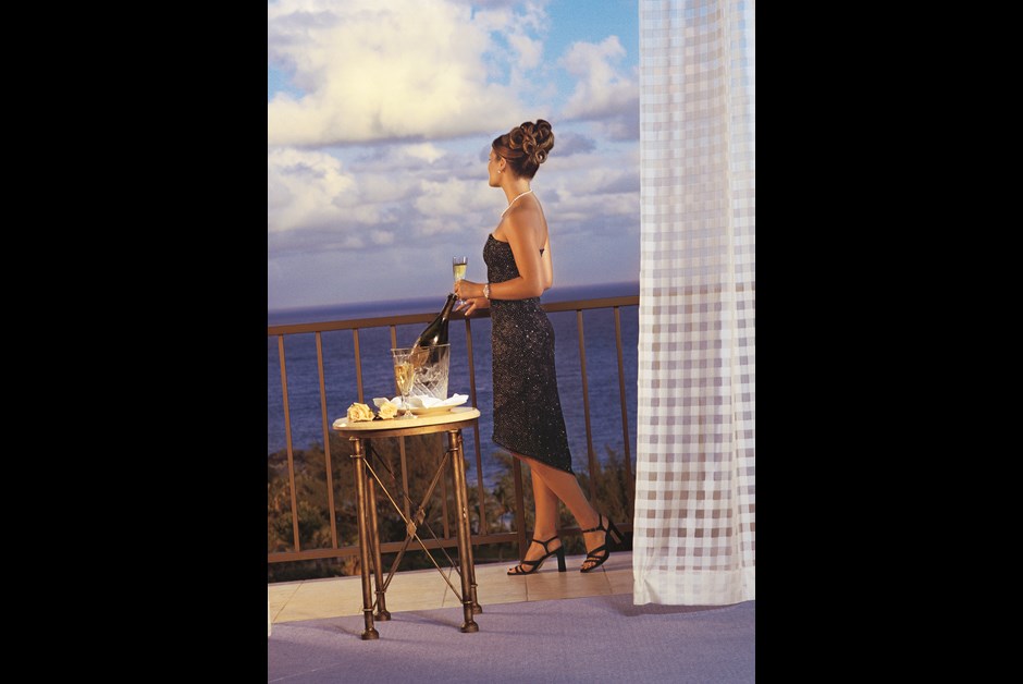 The terrace of a Duplex Suite at Fairmont Southampton in Bermuda