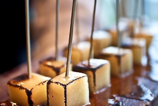 Honey Infused Pecorino Cheese on a Cedar Plank