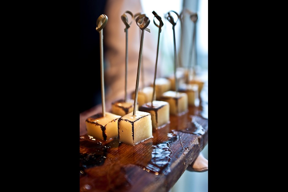 Honey Infused Pecorino Cheese on a Cedar Plank