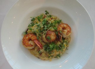 Saut&#233;ed Spot Prawns, Scallops, Sweet Corn &amp; Apple Wood Smoked Bacon Risotto