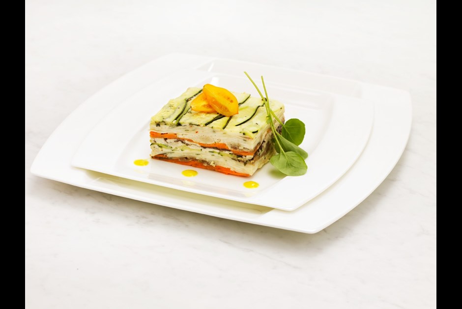 Zucchini, Carrot, Portabella and Cashew Butter Pave (raw)