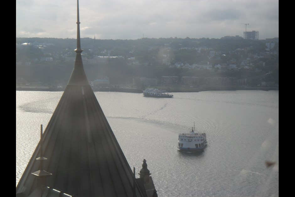 View of the St. Lawrence from Chateau Frontenac 