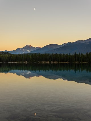 Evening Reflections Behind Jasper Park Lodge