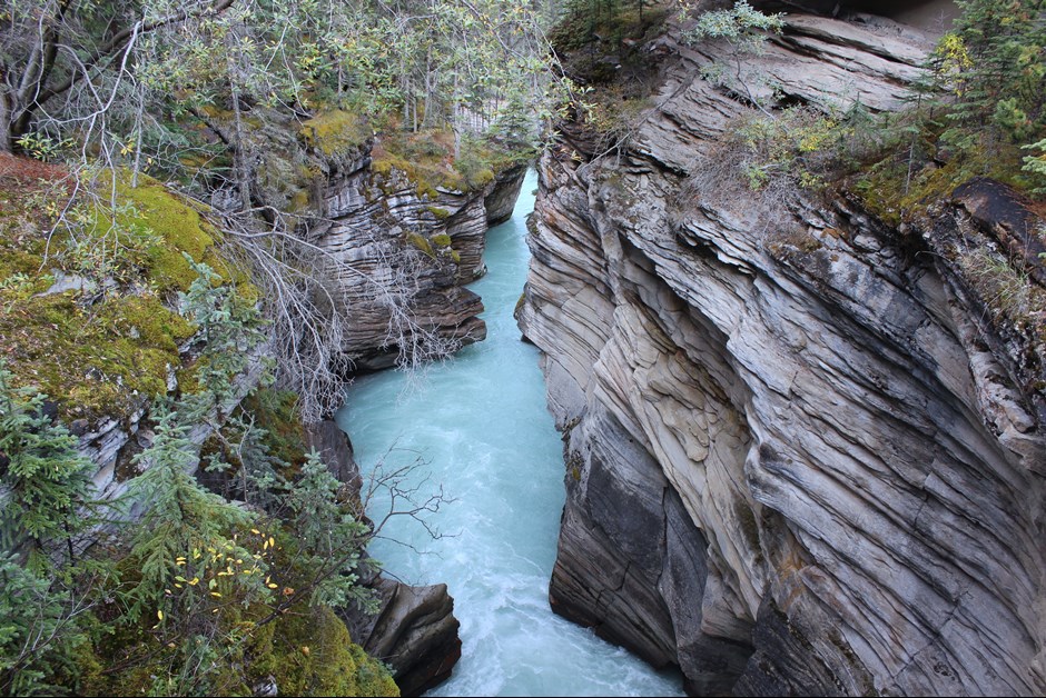 Stream and Rocks at Athabasca Falls, Jasper