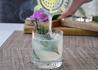 Flaming Rosemary Gimlet