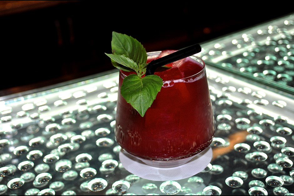 Pomegranate and Basil Mocktail