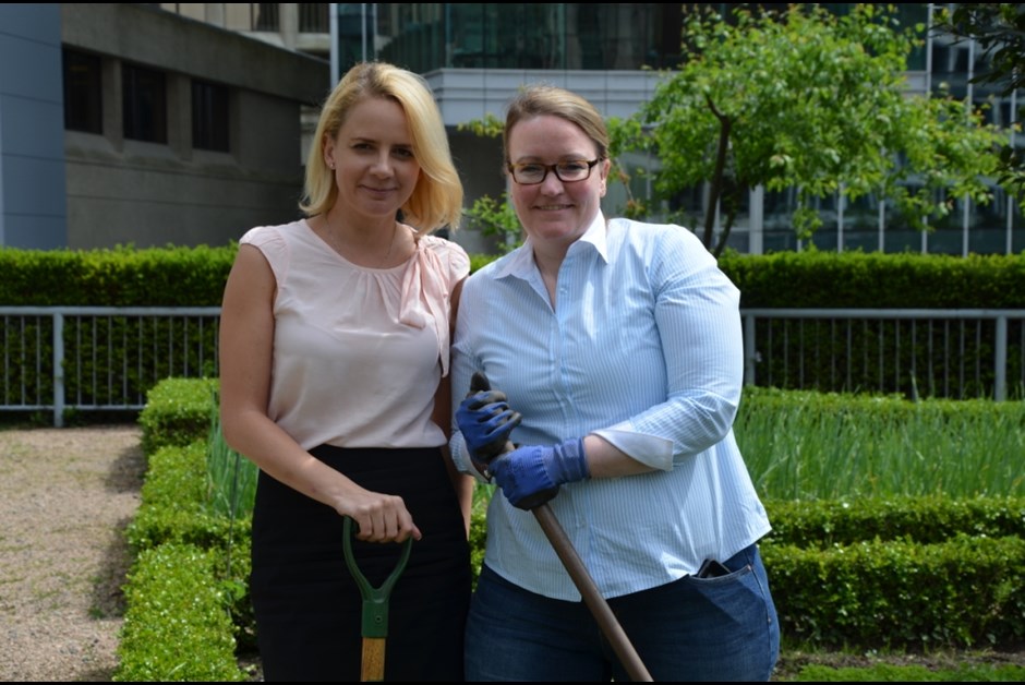 Controller Anna Sisask and DOSM Serena Dadon made their gardening debuts (and looked fantastic doing it).