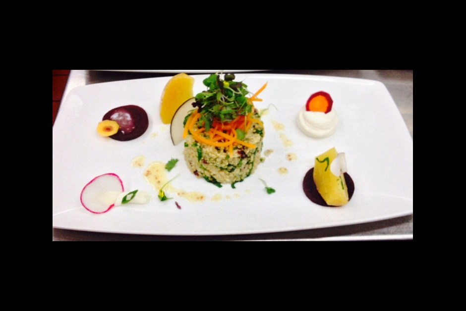 Chef Richard Duncan's Roast Beet and Ancient Grain Salad with Goat Cheese Mousse