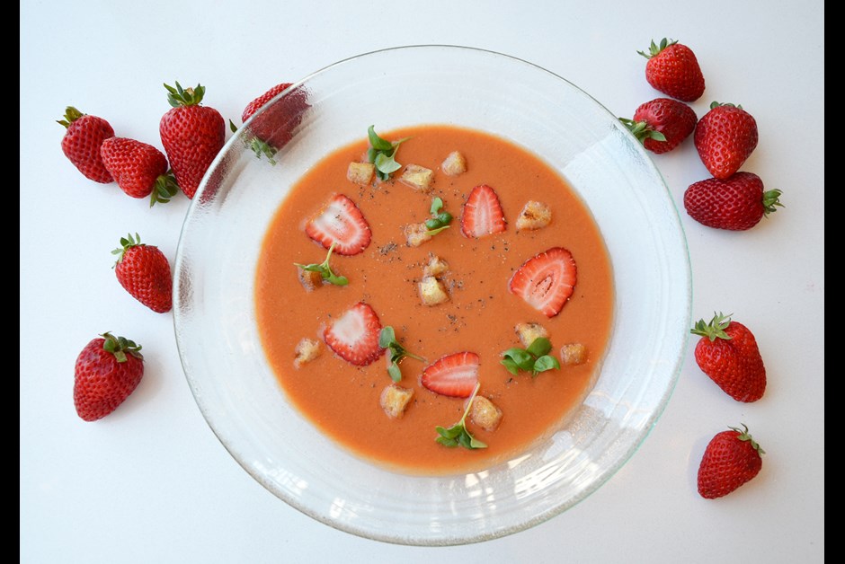 Rooftop Strawberry & Heirloom Tomato Gazpacho