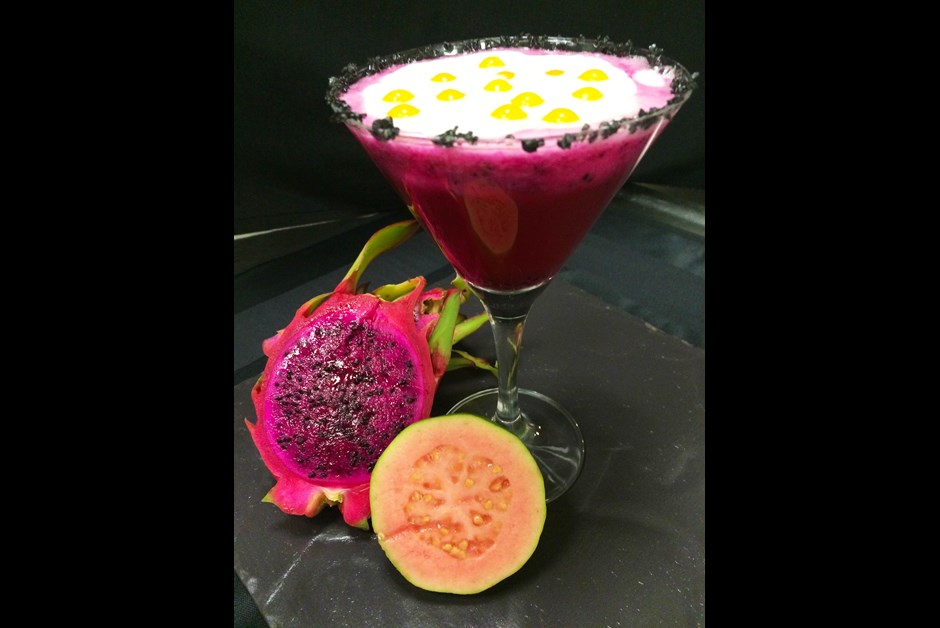 Haunted Halloween Cocktail: Dragonfruit Lilikoi Martini