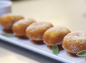 Apple Maple Bacon Beignets, served with Cider caramel sauce
