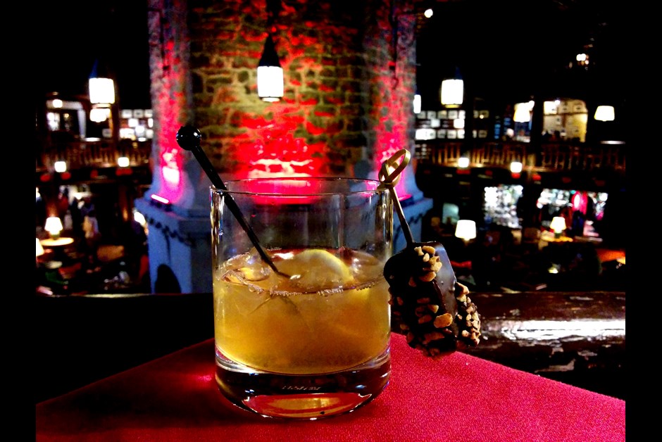 Chocolate - Foie Gras lollipop & Montebello bourbon cocktail