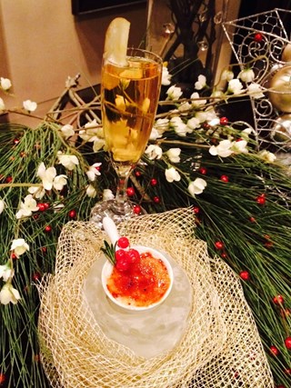 Far North Sortilège cocktail with foie gras crème brulée