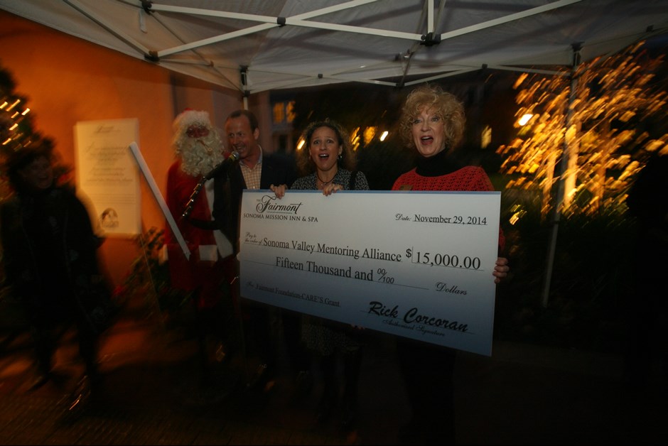 Fairmont Sonoma Mission Inn Presents First Installment of $15k Grant to Sonoma Valley Mentoring Alliance