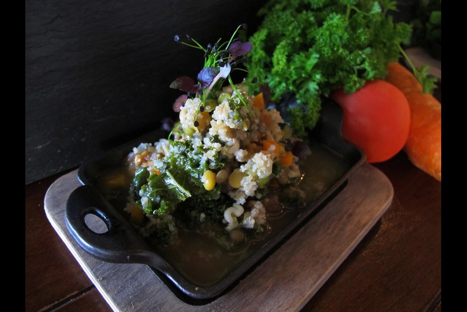 Wintery Quinoa and Lentil Stew with Kale