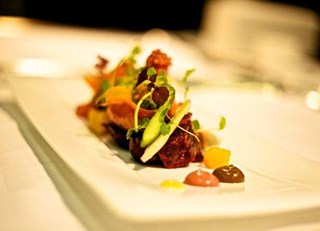 Roasted Beet Salad with Wild Asparagus, Blood Orange & Raspberry Vinaigrette