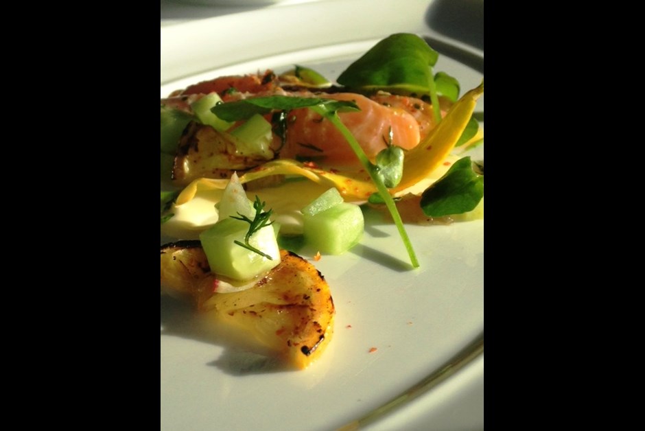 Kuterra Salmon Ceviche with Charred Lemon