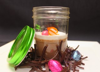 Hawaii Island Pot de crème topped with a Marshmallow Fluff
