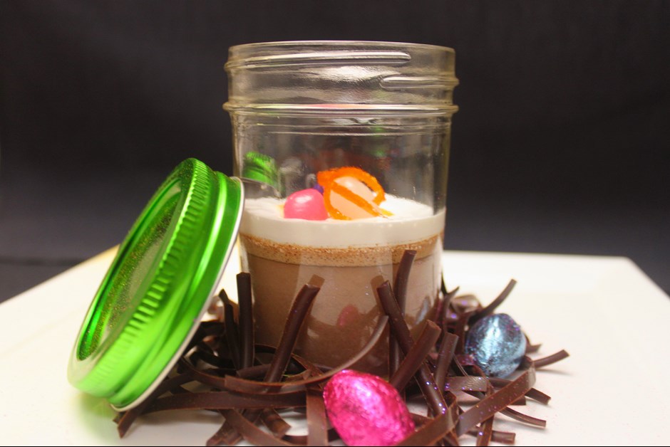 Hawaii Island Pot de crème topped with a Marshmallow Fluff