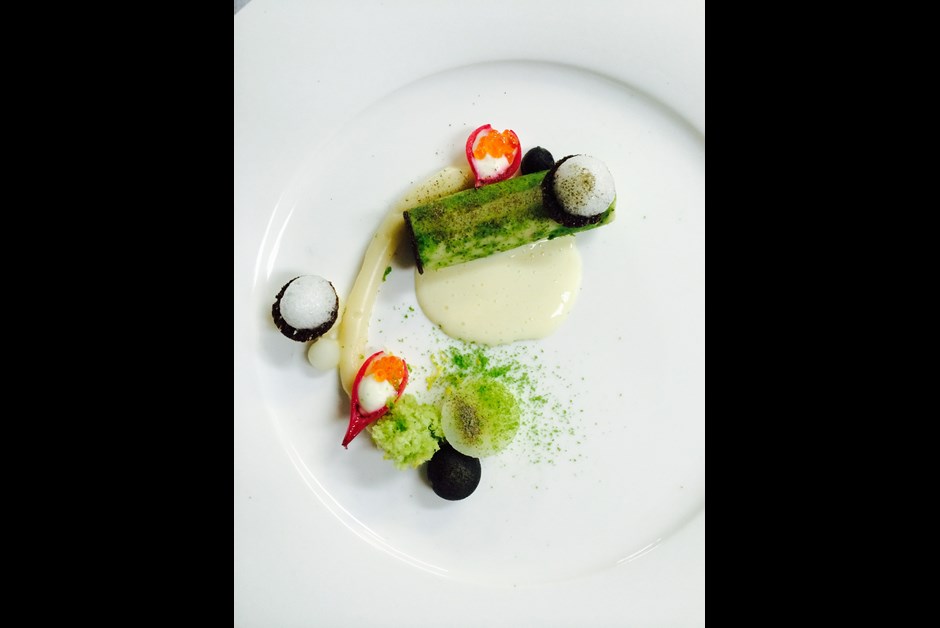 Roasted fillet of Québec Walleye, cauliflower purée, beurre blanc sauce with Cider