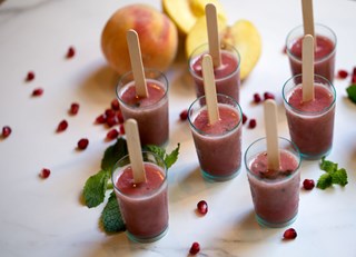 Peach Pomegranate & Mint Popsicles