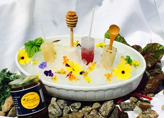 Summer popsicles with honey from our rooftop's hives