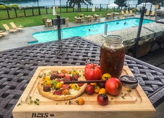 Peak Season Tomato Tart with House Curds and Pine Honey