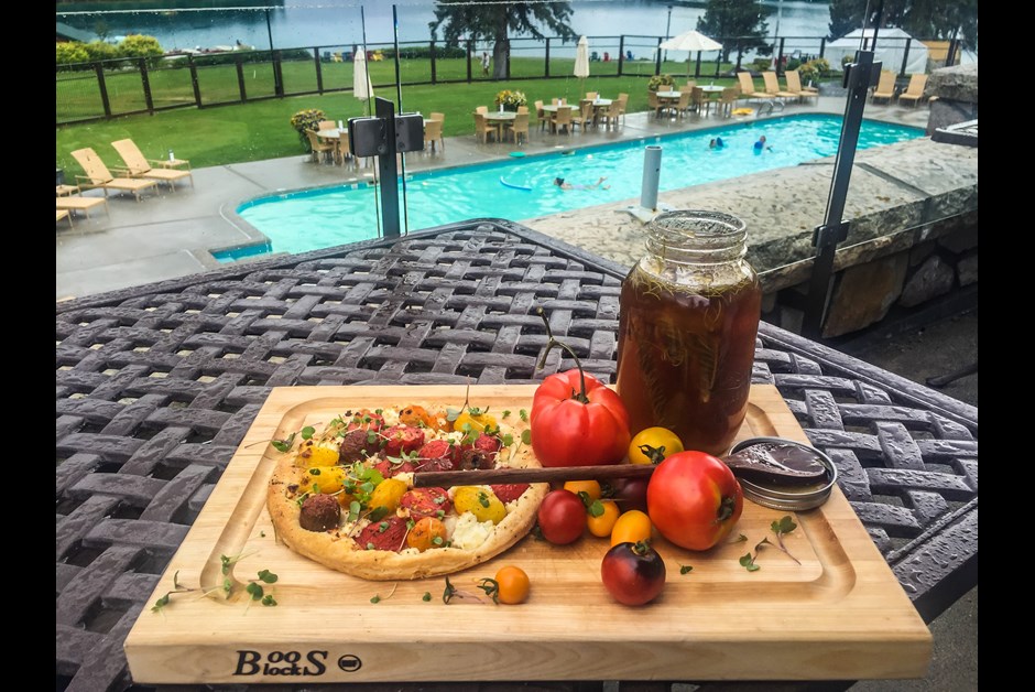 Peak Season Tomato Tart with House Curds and Pine Honey