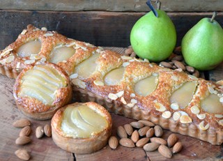 Honey Glazed Pear Almond Tart