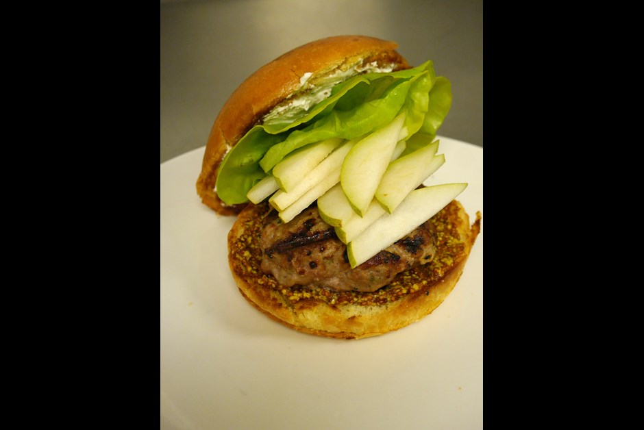 Autumn Goat Cheese and Pear Turkey Burger  1