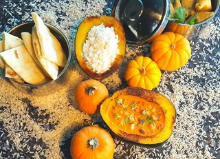 Acorn Squash Curry with Autumn Squash Samosa