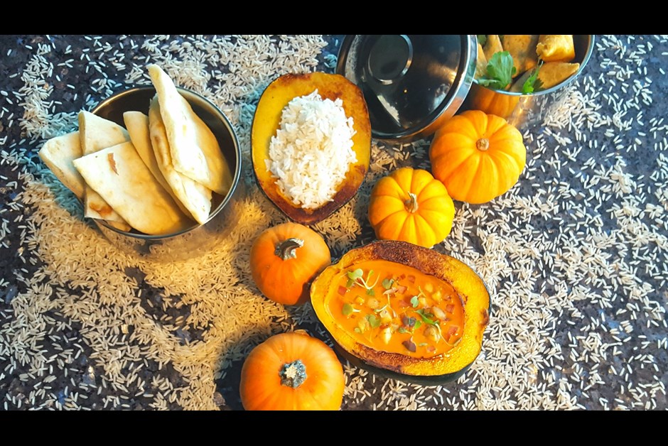Acorn Squash Curry with Autumn Squash Samosa