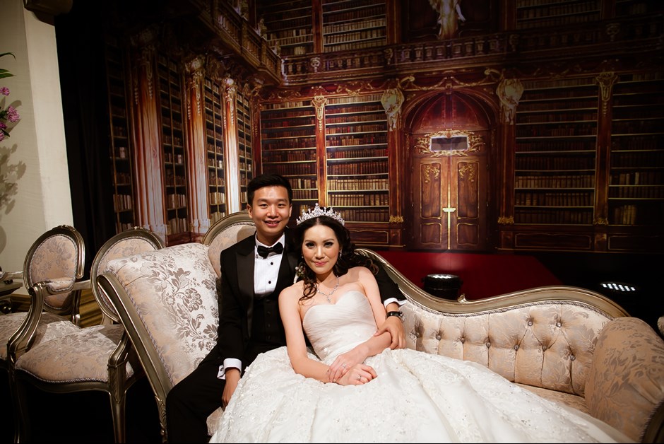 The bride and groom after reception