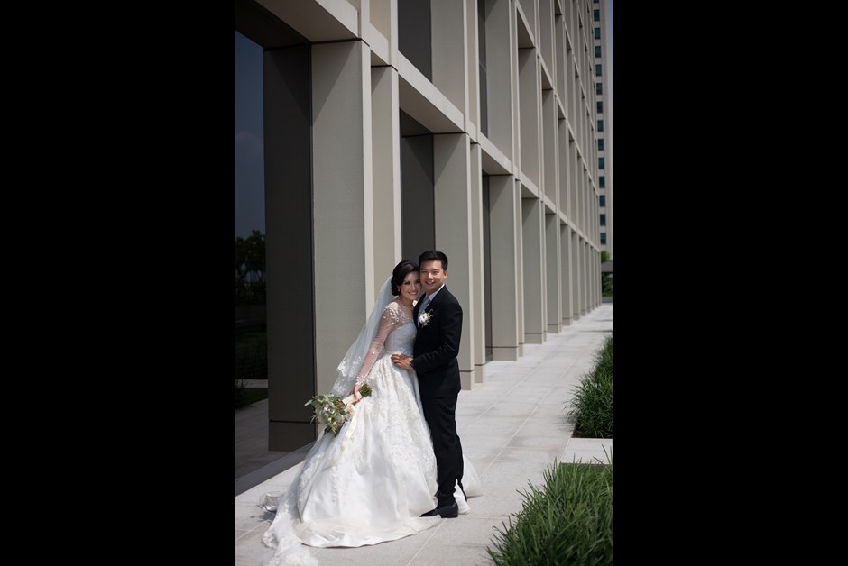 The bride and groom
