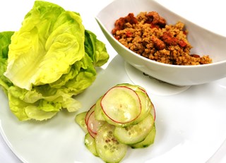 Sweet and Spicy Pork lettuce wraps