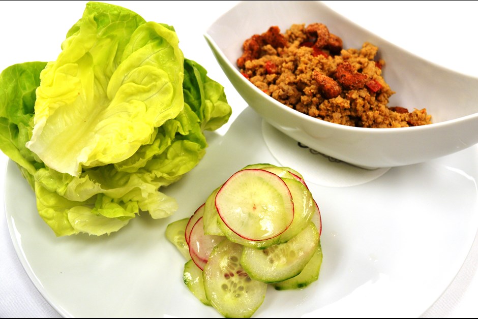 Sweet and Spicy Pork lettuce wraps