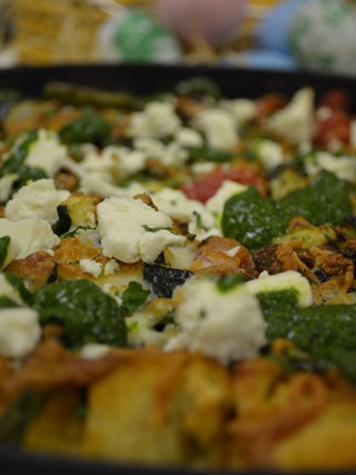 Roasted Vegetable and Salt Spring Island Goat Cheese Strata