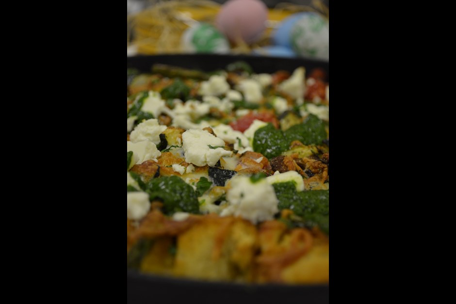 Roasted Vegetable and Salt Spring Island Goat Cheese Strata