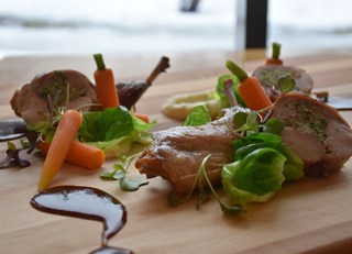 Saddle of rabbit stuffed with foie gras and morel mushroom