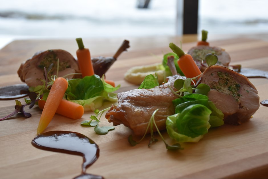 Saddle of rabbit stuffed with foie gras and morel mushroom