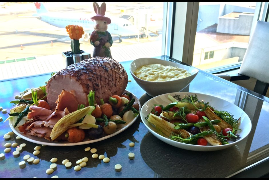 Honey Mustard Glazed Ham with Parsnip & White Chocolate Puree