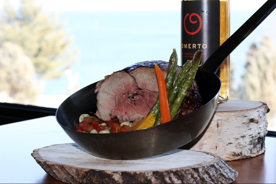 Lamb roast with broad beans and basil