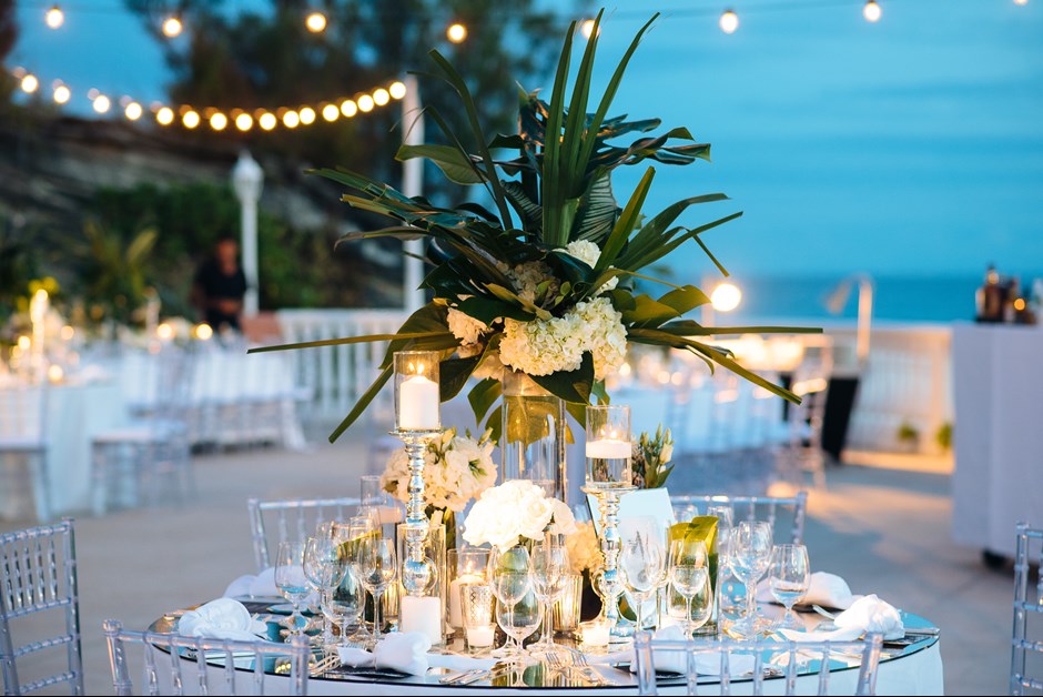 Reception tables at Ocean Club - BY GLDN Events  